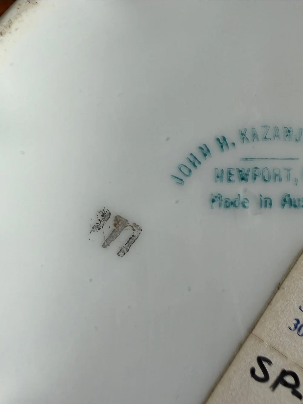 Antique Newport RI Trinket Box- Old Stone Mill Porcelain Souvenir ( 1891-1914)